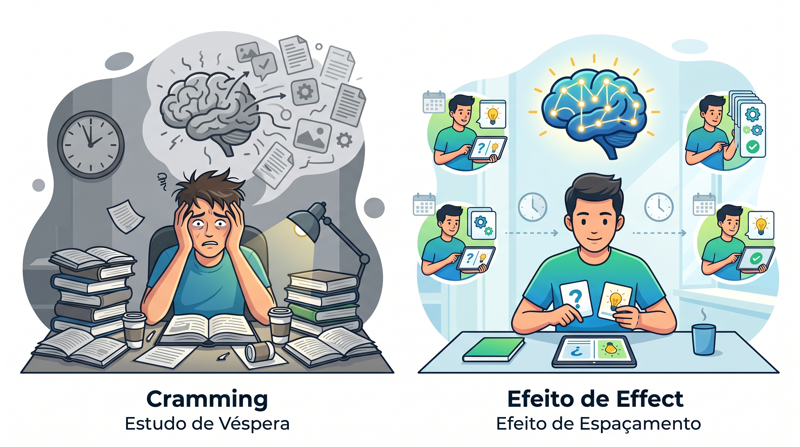 O Fim do Estudo de Véspera: O Poder da Repetição Espaçada